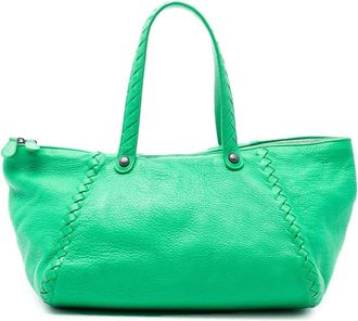 Bottega Veneta Pre-owned Tote Bags, female, Green, Size: ONE SIZE Pre-owned Leather Tote Bag