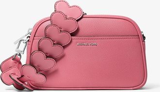 Michael Kors Jet Set Small Leather and Heart Embellished Strap Camera Crossbody Bag