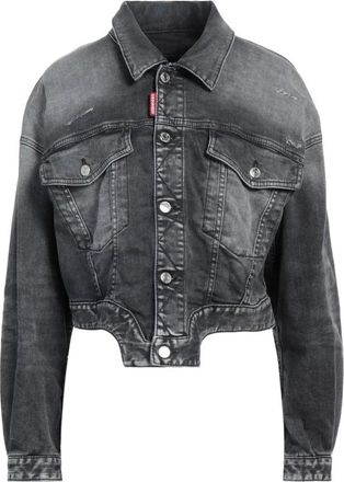 Dsquared2 Black Rose Wash Denim Jas - Dames - Spijkerjassen - Zwart - S - Denim - Jassen