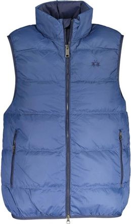 La Martina Blauwe Polyamide Herenjas - Heren - Bodywarmers - Blauw - M - Jassen