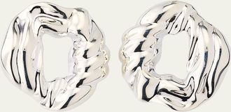 Completedworks Rhodium-Plated Recycled Silver Scrunch Hoop Earrings