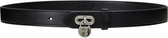 Ralph Lauren Belts, female, Black, Size: S Leather belt with padlock