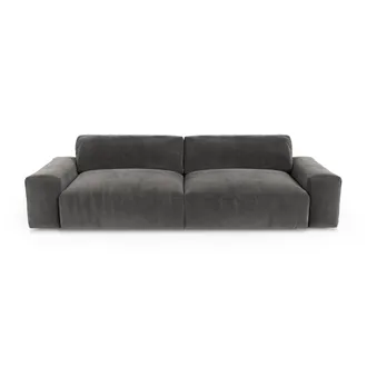 Sia Home Sof&aacute; 3 plazas terciopelo gris grafito