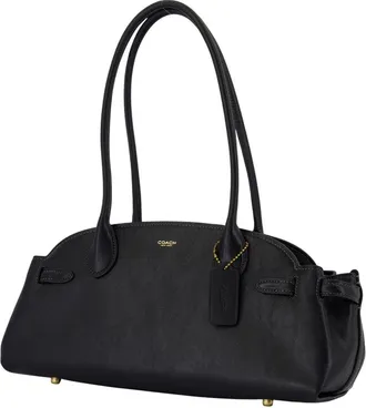 Coach Womens Empire Carryall Shoulder Bag Black Cowhide