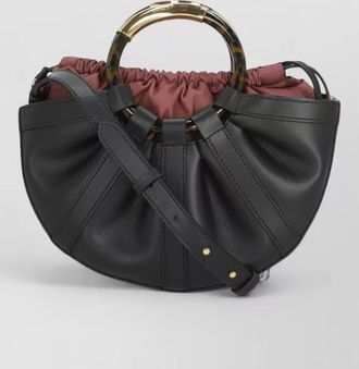 Coccinelle leather bucket bag shoulder strap handles