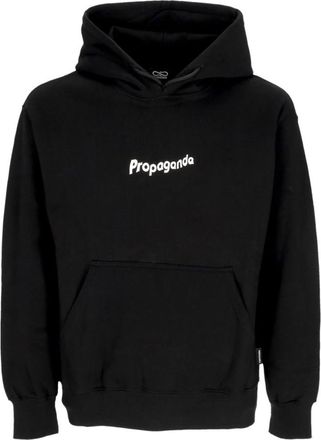 PROPAGANDA Zwarte hoodie met ribdesign - Heren - Hoodies - Zwart - XL - Katoen - Hoodies & sweatvesten