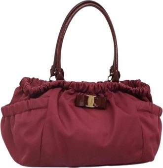 Ferragamo Pre-owned Nylon handbags - Dames - Vintage Handtas - Rood - ONE Size - Nylon - Vintage