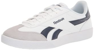 Reebok Unisex-Adult Smash Edge Suede Sneaker, White/Vector Navy/Pure Grey, 5.5 Women/4 Men