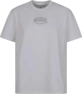 Ganni Essential T-shirt - Dames - T-shirts - Wit - L - Katoen - Tops