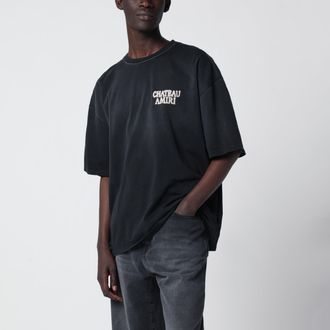 Amiri T-shirt nera con logo Chateau Amiri