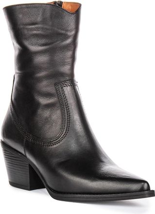 Justinreess England Luisa Womens Low Heel Pointed Cowboot Style Ankle Boots (Black, UK 5)