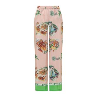 P.A.R.O.S.H. Straight Trousers, female, Pink, Size: S Straight Trousers