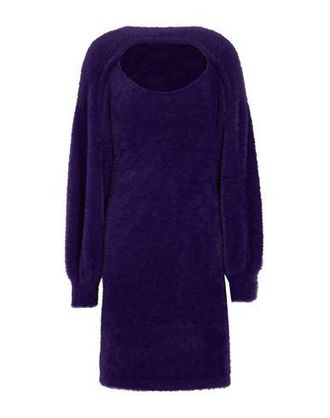 8 by YOOX FUZZY KNIT MOCK-NECK CUT OUT DRESS