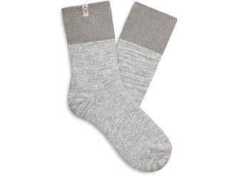 UGG Rib Knit Slouchy Quarter Womens No Show Socks Shoes Seal, Polyester
