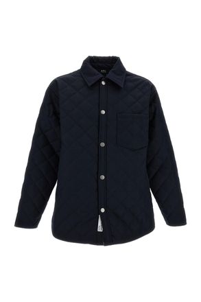 A.P.C. Quilted Wool Blend Blouson Jacket With Classic Detailing
