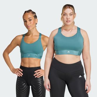 adidas adidas Performance Womens FastImpact Luxe Run High-Support Bra - Teal Recycled Material - Size 3XL (C-D)