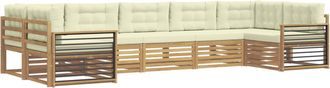 vidaXL Conjunto De Sof&aacute;s De Exterior 7 Uds. Blanco Y Crema Vidaxl