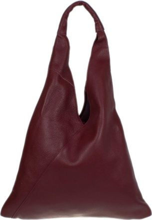 Girly HandBags V Shape Genuine Top Handle Bag Large Burgundy