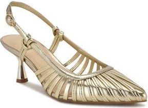 Nine West Resta Slingback Kitten Heel Pump in Gold at Nordstrom Rack, Size 6.5