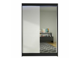 Mirjan24 Armario Closico Salvor I, Negro + Blanco, 200x120x58cm, Puertas De Armario: Correderas, N&uacute;mero De Estantes: 5, Led