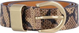 Sessun Miloa E Python-print Suede Belt