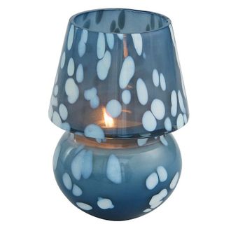 Ballard Designs Tortoise Glass Candle Lamp - Blue - Ballard Designs