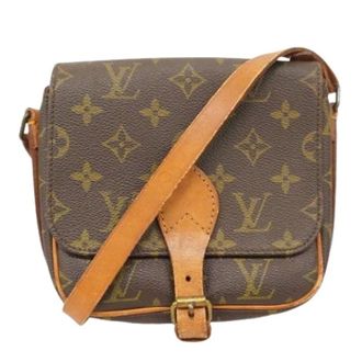 Louis Vuitton Pre-owned Cross Body Bags, female, Brown, Size: ONE SIZE Pre-owned Mini Cartouchiere Shoulder Bag