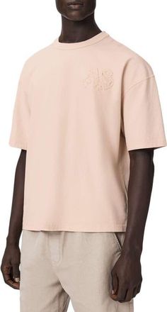 AllSaints Insignia Logo Appliqu&eacute; Organic Cotton T-Shirt in Crystal Pink at Nordstrom, Size Xx-Large