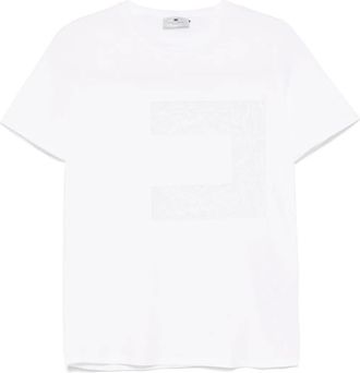 Elisabetta Franchi T-shirt in jersey con logo - Bianco