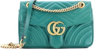Gucci GG Marmont Flap Bag Matelasse Leather Medium shoulder bag - Groen
