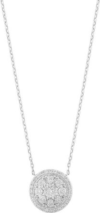 Effy Sterling Silver Diamond Circle Pendant Necklace in White at Nordstrom Rack, Size 18