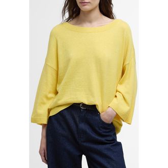 Barbour Lucy Jersey Cotton & Linen Sweater in Sunray Yellow at Nordstrom Rack, Size 10 Us / 14 Uk
