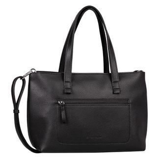 Tom Tailor Shopper TOM TAILOR Elis, Damen, Gr. B/H/T: 35cm x 22cm x 13cm, schwarz, Polyurethan, clean, gepflegt, gepr&auml;gtes Muster, unifarben, Taschen Shopper, au