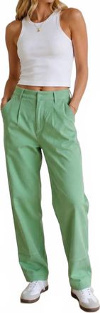 Greylin Cecilia Cropped Barrel Pants In Sage