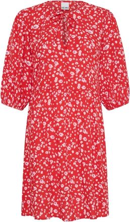 Ichi Fiery Red Flower - - Dresses - Donna - Rosso - M