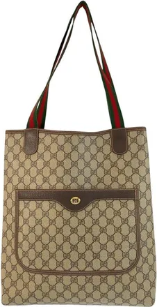 Gucci Beige Gg Supreme Canvas Tote (Authentic Pre-Loved)