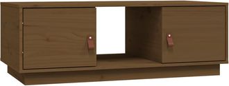 vidaXL Vidaxl - Mesa De Centro Madera Maciza De Pino Marr&oacute;n Miel 100x50x35 Cm