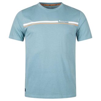 Aquascutum Active Katoenen Gestreept T-shirt In Avio-blauw