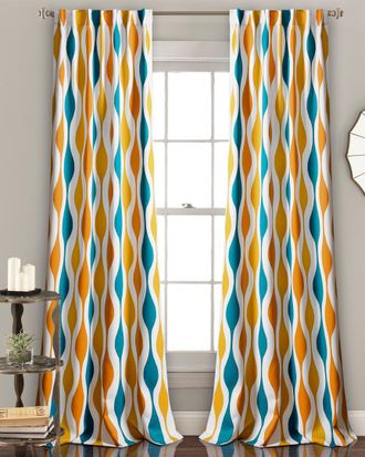 Triangle Home Fashions Mid Century Geo Room Darkening Window Curtain Panels