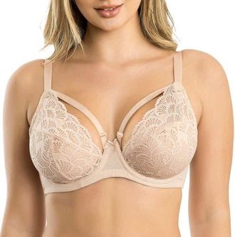 Affinitas Olivia Lace Unlined Bra in Cameo Rose at Nordstrom, Size 36Ddd
