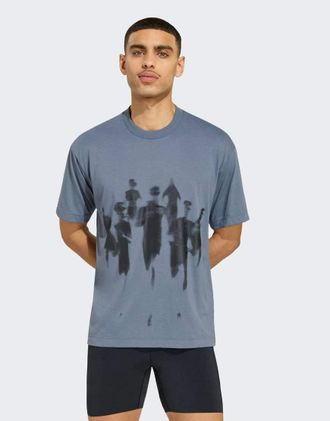adidas adidas Performance - Adi365 Aspyre - T-shirt da corsa con grafica color onice trasparente/nera-Grigio