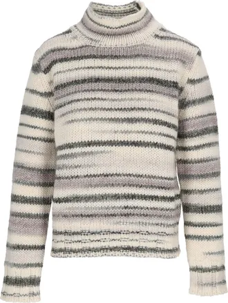Kangra Cashmere Knitted Turtleneck Sweater with Printed Yarn and Ribbed Finish