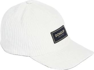 Dondup Baseballpet van Corduroy - Heren - Petten - Wit - ONE Size - Katoen - Accessoires
