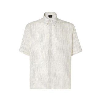 Fendi Short Sleeve Shirts, male, White, Size: 3XL Shirt E26