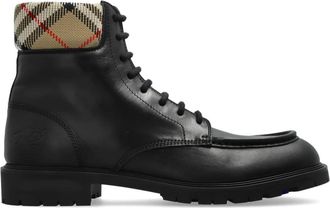 Burberry Leren Rogue Combat Boots - Heren - Veterlaarzen - Zwart - 43 EU - Leer - Schoenen