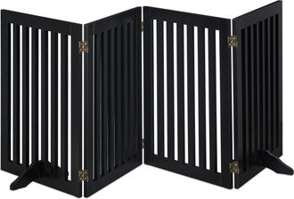 Relaxdays Relaxdays - Barrera Seguridad Perros, Valla Protectora Plegable, 92 X 206,5 Cm, Cerca Cachorro Mascotas, Con Patas, Negro