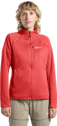 Jack Wolfskin Fleecejacke JACK WOLFSKIN TAIGA FZ W, Damen, Gr. XXL, rot (vibrant rot), Fleece, Obermaterial: 100% Polyester, hoch geschlossener Ausschnitt, Raglan&auml;r