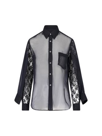 Comme Des Gar&ccedil;ons Camicia Trasparente In Pizzo