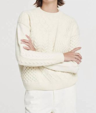 Pomandere Crewneck With Patchwork Pattern In Butter