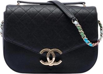 Chanel Pre-owned Leather chanel-bags - Dames - Vintage Schoudertas - Zwart - ONE Size - Vintage